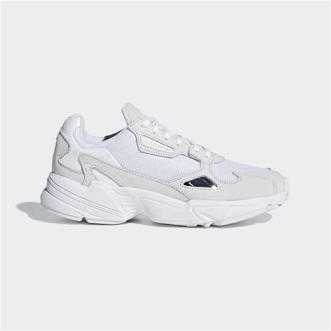 adidas women's white falcon sneakers.